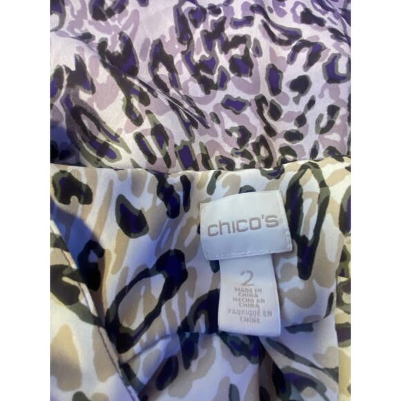 Chico's long sleeve cheetah print blouse - Picture 5 of 6